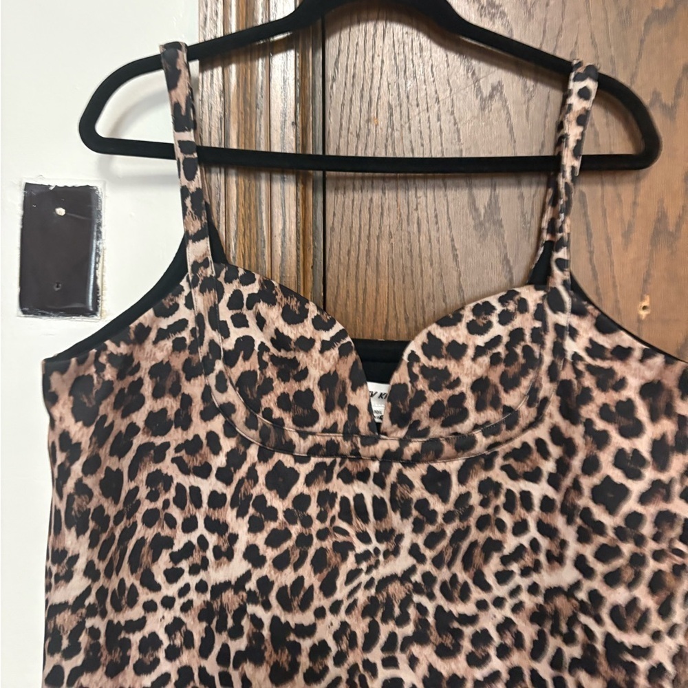 Anthropologie Leopard Print Mini Dress in Brown and Black - Picture 5 of 14